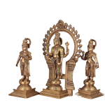 Superfine Brass Tirupati Balaji with Bhudevi & Sridevi Set | 23" Divine Trio | 23kg Temple Grade Masterpiece | Sacred Murti Set | Jaipurio
